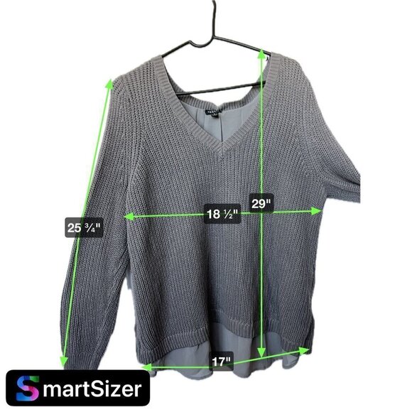 Torrid Sweater Gray Rib with Laced Detail in Back Women 1 Medium Cotton Blend - Picture 8 of 8